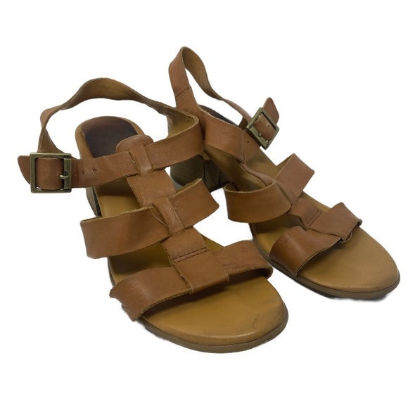 Korks By Kork Ease Leather Sandals Block Heel Size 9 - Picture 1 of 7